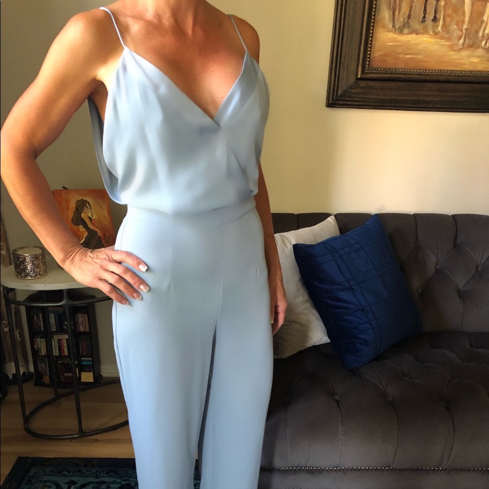 Zara BRAND NEW W TAGS powder blue jumpsuit.
